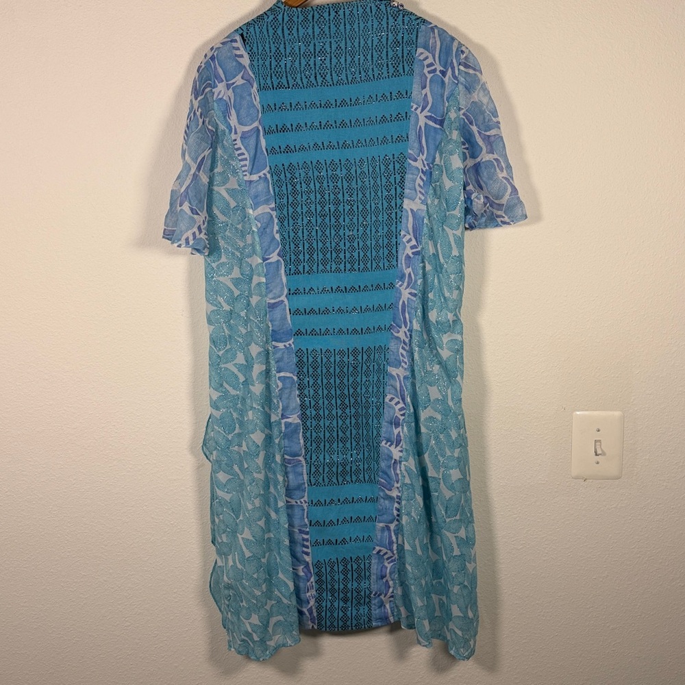 The Jacket Lady Lightweight Blue Patterned Kimono… - image 4